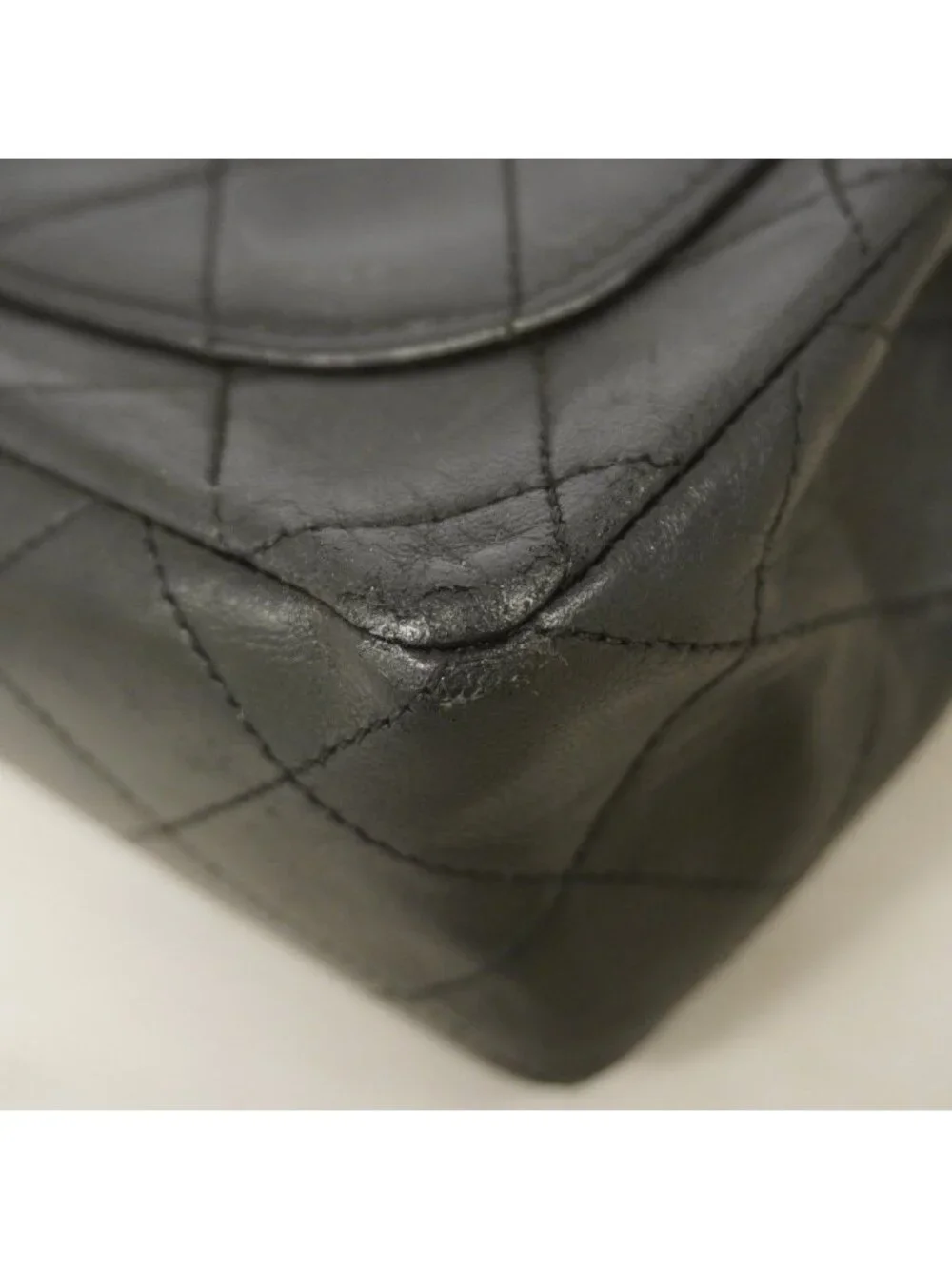 Chanel Shoulder Bag Quilted Lambskin Black Gold